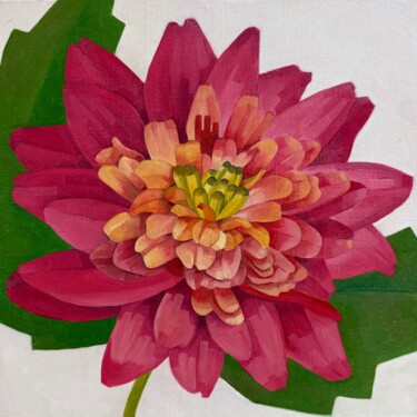 Square Floral Oil Painting 2524 Schilderij getiteld "Square Floral Oil P…" door Mabentali Shadezozs, Origineel Kunstwerk, Olie Gemonteerd op Frame voor hout…