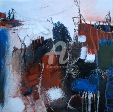Pintura intitulada "Port de plaisance" por Diem-Thuy Le Mai, Obras de arte originais, Acrílico Montado em Armação em madeira