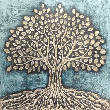 Roots of Prosperity Schilderij getiteld "Roots of Prosperity" door Hasmik Mamikonyan, Origineel Kunstwerk, Acryl Gemonteerd op Frame voor houten…