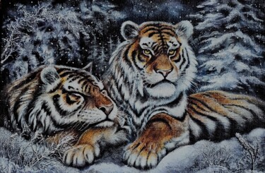 Ζωγραφική με τίτλο ""Winter Harmony"" από Ираника Арт, Αυθεντικά έργα τέχνης, Ακρυλικό