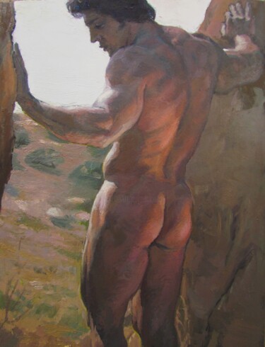 Pintura intitulada "Adam." por Viktoria Pidvarchan, Obras de arte originais, Óleo