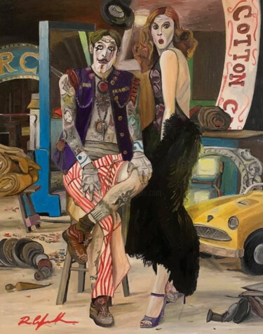 Pittura intitolato "In Scena" da Roberto Cafarotti, Opera d'arte originale, Olio