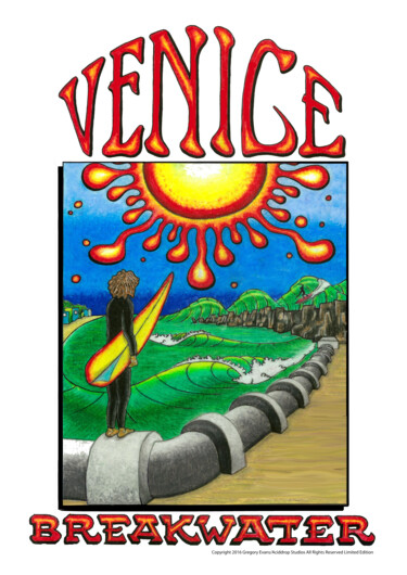 Digital Arts titled "Venice Breakwater" by Gregory Evans, Original Artwork, Acrylic