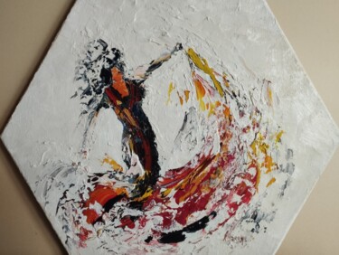 Pittura intitolato "flamenco  (VI)" da Raphael Marras, Opera d'arte originale, Olio Montato su Telaio per barella in legno