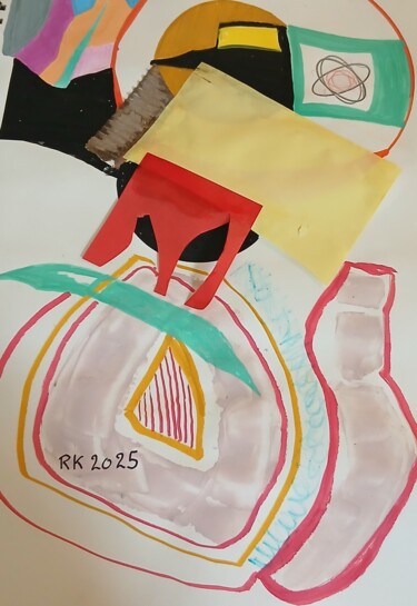 Collages titled "Klurenparcours" by Ronnie Kolner, Original Artwork, Collages