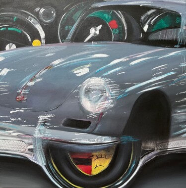 绘画 标题为“Porsche 956 mélange…” 由Gilbert Duchamp, 原创艺术品, 丙烯 安装在木质担架架上