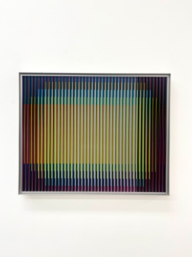 "Physichromie n1798" başlıklı Heykel Carlos  Cruz-Diez tarafından, Orijinal sanat, Alüminyum Alüminyum üzerine monte edilmiş