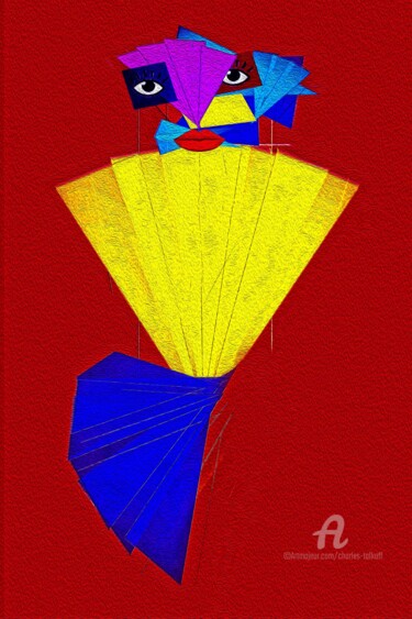 Woman with a Fan IV Arte digitale intitolato "Woman with a Fan IV" da Charles Talkoff, Opera d'arte originale, Lavoro digitale 2D