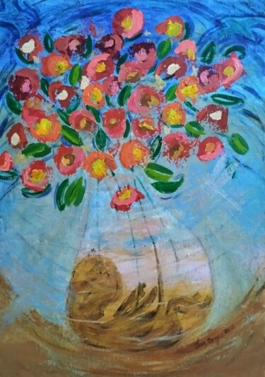 Pintura intitulada "A vida" por Vera Borges, Obras de arte originais, Acrílico Montado em Armação em madeira