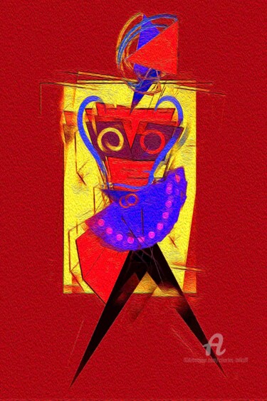 Woman with a Fan 2 Arte digitale intitolato "Woman with a Fan 2" da Charles Talkoff, Opera d'arte originale, Lavoro digitale 2D