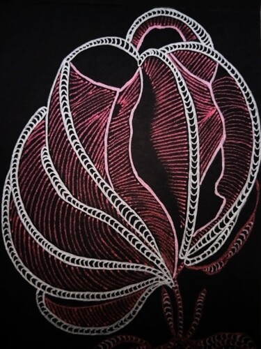 Disegno intitolato "Plumée" da Sophie Ong, Opera d'arte originale, Biro