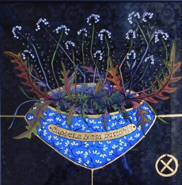 ALCHEMIA 9 - Capsela Bursa Pastoris A Painting titled "ALCHEMIA 9 - Capsel…" by Cornelia Tersanszki, Original Artwork, Oil