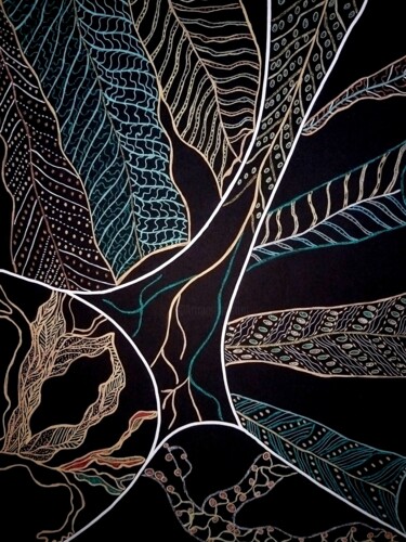 Tekening getiteld "Foliage italien" door Sophie Ong, Origineel Kunstwerk, Balpen
