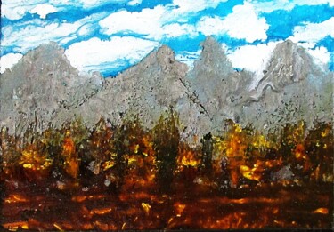 "Paysage 2025-3" başlıklı Tablo Claude Gascon tarafından, Orijinal sanat, Vitray boyama Ahşap Sedye çerçevesi üzerine monte…