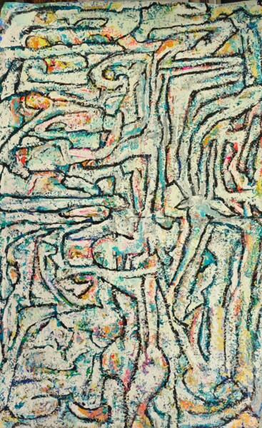 Pittura intitolato "Naazhch'áázh" da Andrew Walaszek, Opera d'arte originale, Acrilico Montato su Cartone