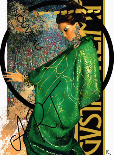 Arte digitale intitolato "Art Nouveau Affinity" da Ashedinarockirart, Opera d'arte originale, Lavoro digitale 2D