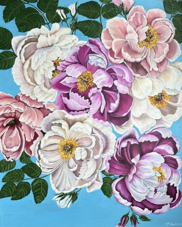 Pittura intitolato "Garden in bloom" da Vera Kozlovskih, Opera d'arte originale, Olio