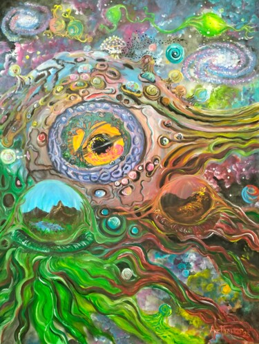 Рождение Вселенных 「Рождение Вселенных」というタイトルの絵画 Artyom Paskoによって, オリジナルのアートワーク, アクリル ウッドストレッチャーフレームにマウント
