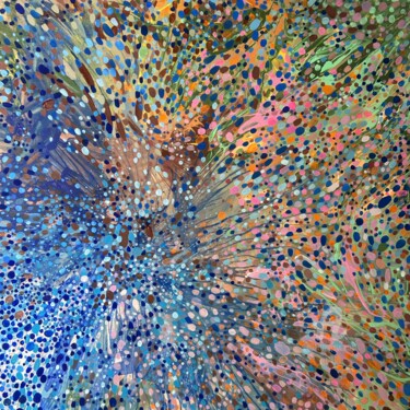 “Celestial Bloom” xxl square abstract painting 绘画 标题为““Celestial Bloom” x…” 由Julia Brinkfrau, 原创艺术品, 丙烯
