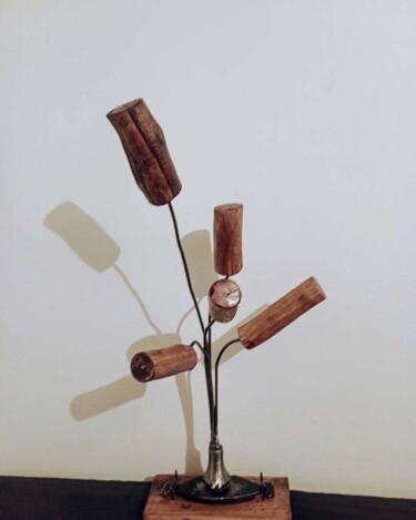 Scultura intitolato "PLANTA RUSTICA" da Cristian Bustos, Opera d'arte originale, Legno