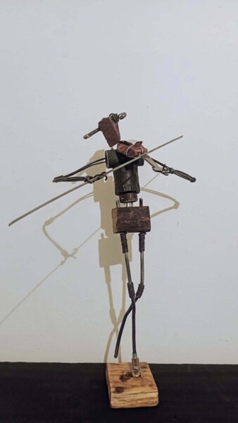 Sculpture titled "TAURO VIOLIN" by Cristian Bustos, Original Artwork, Wood