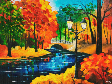 Echoes of the River Painting titled "Echoes of the River" by Taillon Luz, Original Artwork, Oil Mounted on Wood Stretcher frame