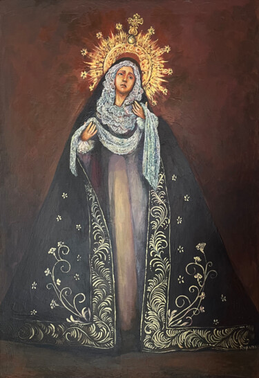 Painting titled ""Dolorosa"" by Rafa Padilla, Original Artwork, Acrylic