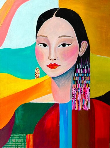 Daughter of the Rainbow Pittura intitolato "Daughter of the Rai…" da Iren Solo, Opera d'arte originale, Acrilico