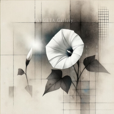 Arte digitale intitolato "Flowers in Mist, Wh…" da Ziqi Yu, Opera d'arte originale, Getto d’inchiostro Montato su Pannello d…