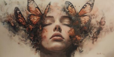 Pittura intitolato "Cogito ergo sum...p…" da Isabelle Jura, Opera d'arte originale, Acrilico
