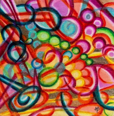 Painting titled "Pelote #35" by Anne Brigaud, Original Artwork, Pencil