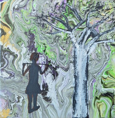 L'enfant et le baobab2025 「L'enfant et le baob…」というタイトルの絵画 Pascale Coutouxによって, オリジナルのアートワーク, アクリル ウッドストレッチャーフレームにマウント