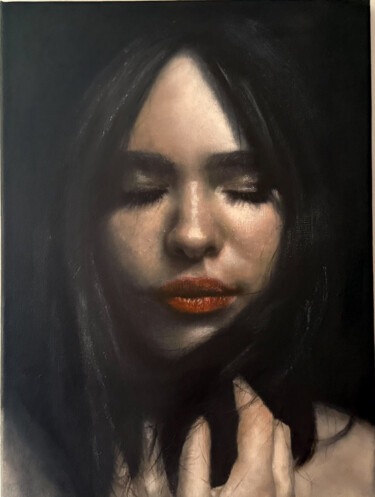 Peinture intitulée "With Eyes Closed" par Tanja Kunze, Œuvre d'art originale, Huile