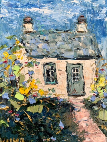 Ζωγραφική με τίτλο "Scotland White Cott…" από Vilma Gataveckiene, Αυθεντικά έργα τέχνης, Λάδι