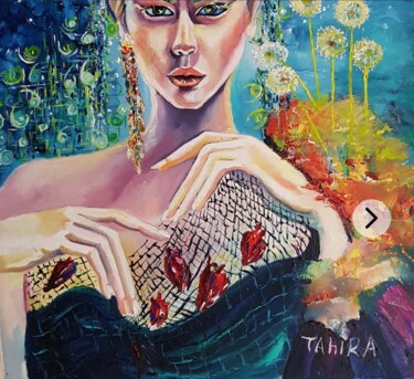 绘画 标题为“heart in a round sh…” 由Tahira Quliyeva, 原创艺术品, 油