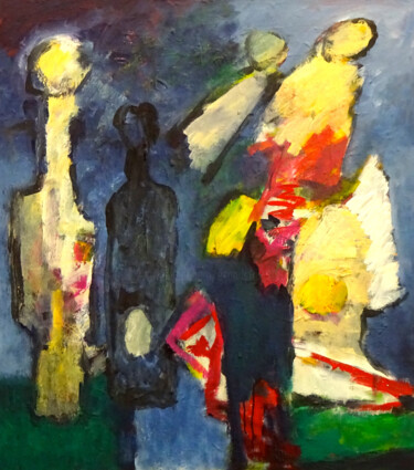 绘画 标题为“Composition 7307” 由Engelina Zandstra, 原创艺术品, 丙烯 安装在木质担架架上