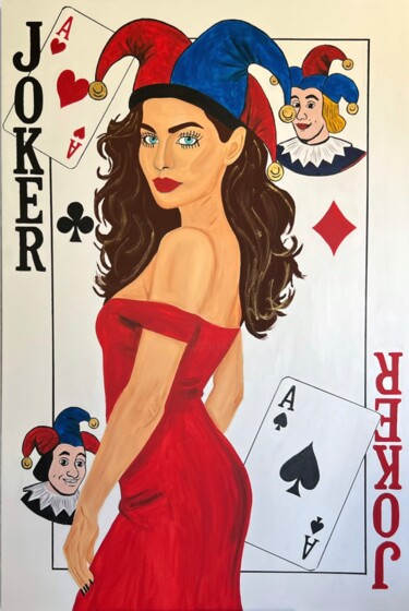 Pittura intitolato "The Wild Card" da Vicky-May Giraud, Opera d'arte originale, Acrilico Montato su Telaio per barella in le…