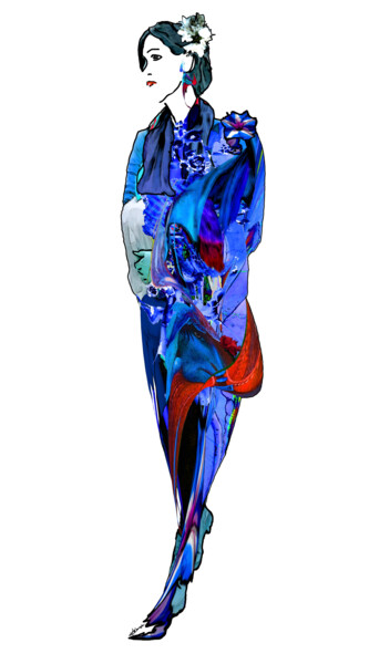 Arte digitale intitolato "Geisha 1" da Robert Venezia, Opera d'arte originale, Fotografia manipolata