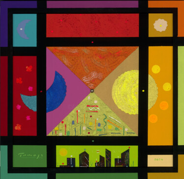 Pittura intitolato "View from my window…" da Tomasz, Opera d'arte originale, Acrilico