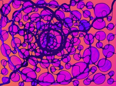 Orange and Purple Universe - Print 数字艺术 标题为“Orange and Purple U…” 由Vafa Majidli, 原创艺术品, 数字油画