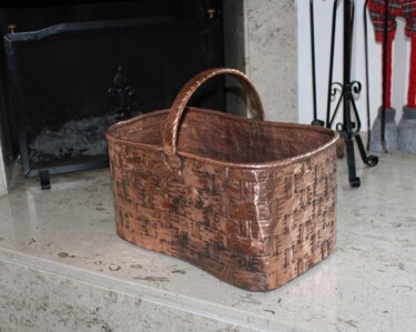 🌿 The Poetry of Copper – A Handmade Basket of Timeless Grac Design titled "🌿 The Poetry of Cop…" by Martino Sonvico, Original Artwork, Accessories