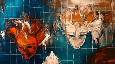 数字艺术 标题为“The Mask Field - 11” 由Alberto Capitani, 原创艺术品, AI生成的图像