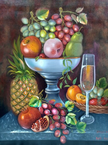 Abundance and Celebration Картина под названием "Abundance and Celeb…" - Jihea Kim, Подлинное произведение искусства, Масло Установлен на Деревянная р…