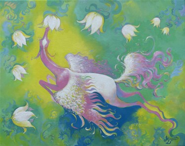 Nectar Horse Painting titled "Nectar Horse" by Anita Zotkina, Original Artwork, Oil