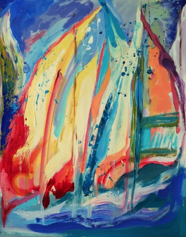 Pintura intitulada "Abstract Sailing Jo…" por Jelena Djokic, Obras de arte originais, Acrílico