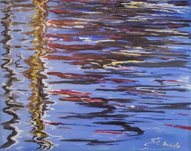 Painting titled "REFLECTIONS-4 (# 19…" by Carlos Arriola, Original Artwork, Acrylic Mounted on Other rigid panel