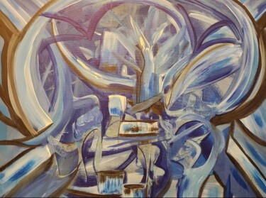 绘画 标题为“City Nocturne” 由Christine Meeks, 原创艺术品, 丙烯
