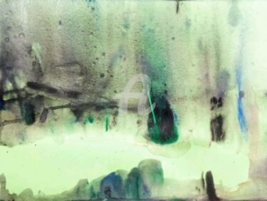 Pittura intitolato ""DERRIERE LA PLUIE"" da Paula Clemence, Opera d'arte originale, Gouache Montato su Telaio per barella in…
