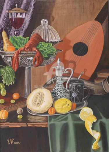 „Tafel der Sinne“ Ölgemälde im Stil Alter Meister Картина под названием "„Tafel der Sinne“ Ö…" - Viktoria Köpnick, Подлинное произведение искусства, Масло Установлен на Дерев…