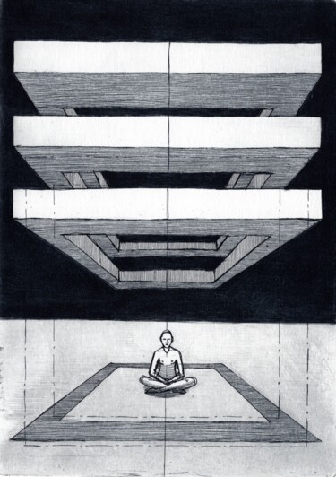 Prenten & gravures getiteld "The rings" door Helena Kalná, Origineel Kunstwerk, Ets